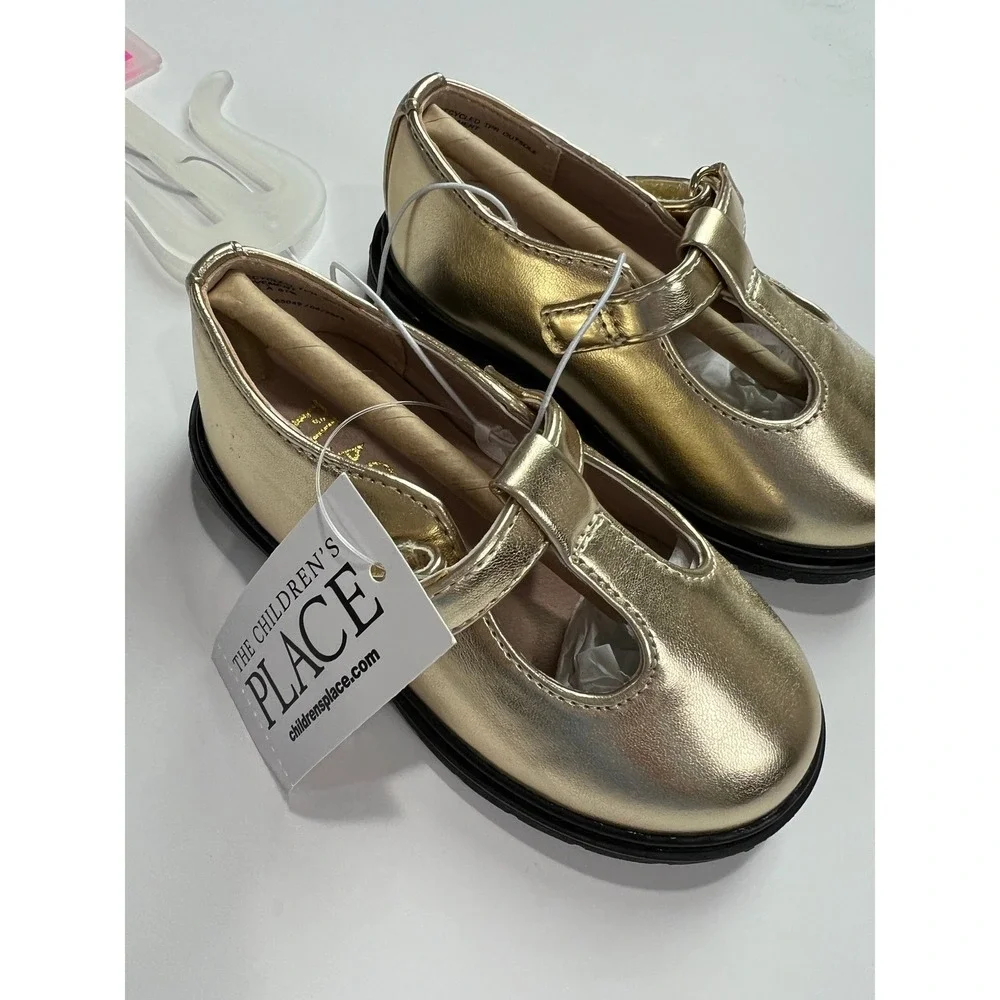The Children's Place T-Strap Mary Jane Shoes 3055049 Toddler 5 Gold Metallic A71